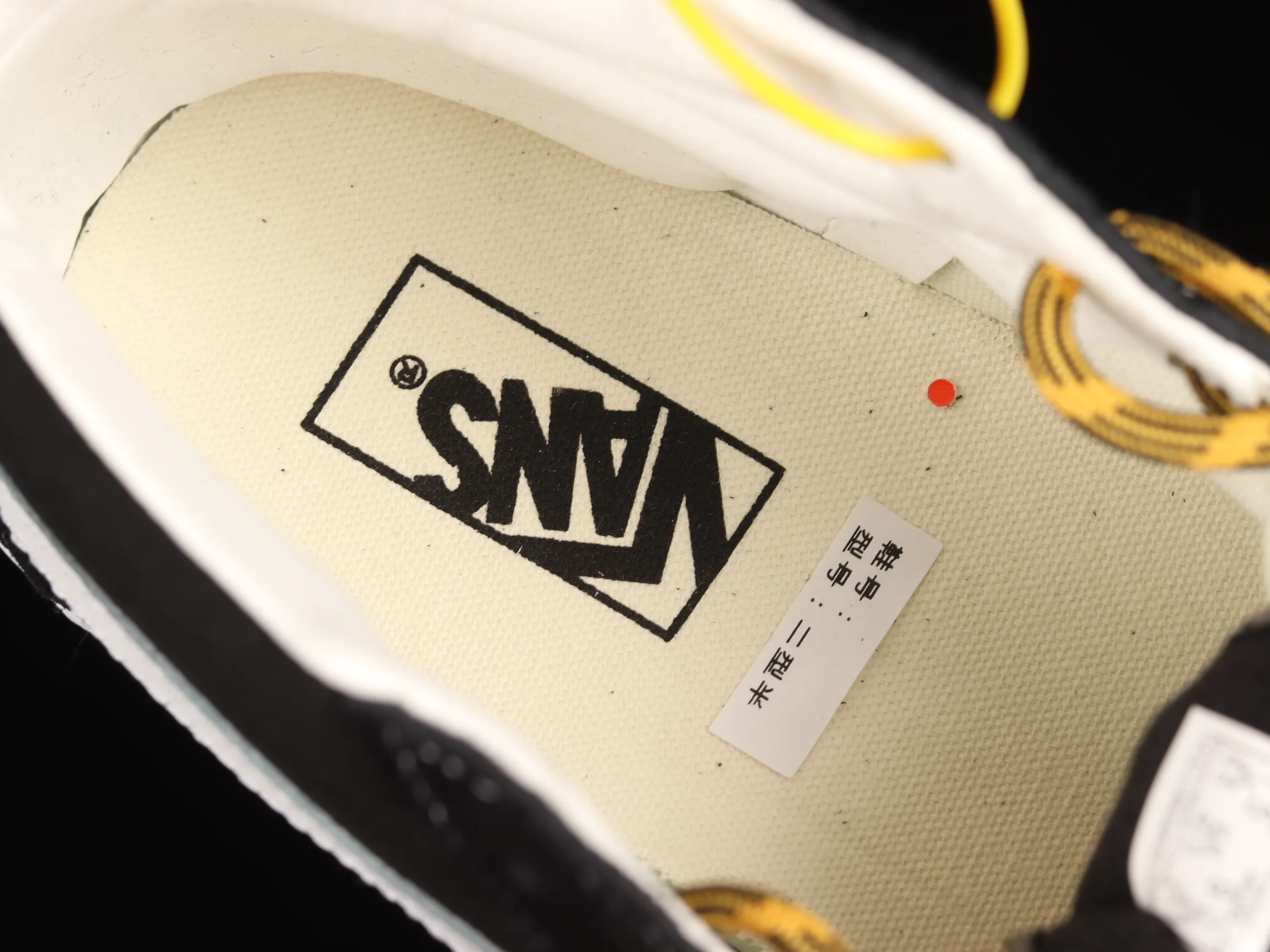 All categories Vans Vans series Vans Mid Vans China Coutie Vans x One World 2 joint limited edition black and yellow letter mid-top casual canvas shoes VN0A391F3TGT